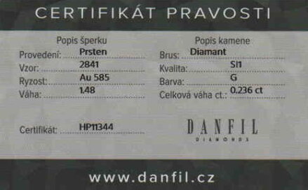 Briliantový prsteň z bieleho zlata DF 2841 b 0,236ct + darčekové balenie zdarma