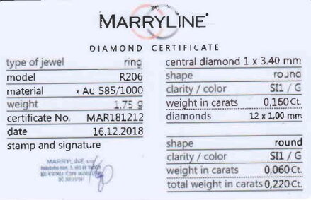 Prsteň z bieleho zlata s diamantmi R206 0,220 ct + darčekové balenie zdarma 