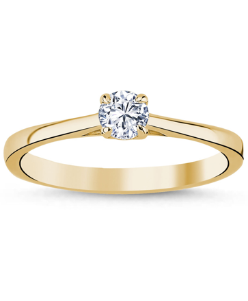 Prsteň s diamantom žlté zlato 0010020-1250F  0,20ct