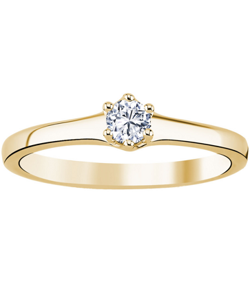 Prsteň diamantový žlté zlato 0012020-1250F  0,20ct