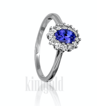 Briliantový prsteň s tanzanitom R032 0,48ct/0,276 ct