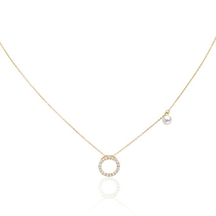 Perlový náhrdelník s diamantovým príveskom 214.0361