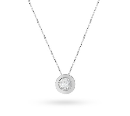 Dámsky náhrdelník z bieleho zlata s diamantom AUR06 0,25ct