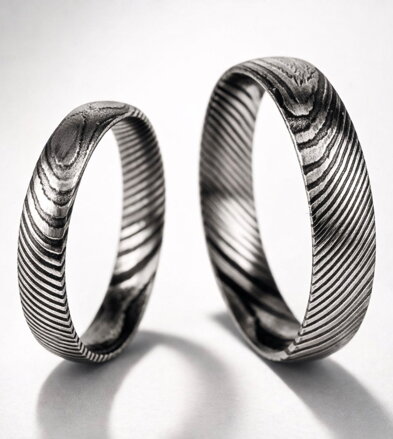 Svadobné obrúčky z damaškovej ocele BB01