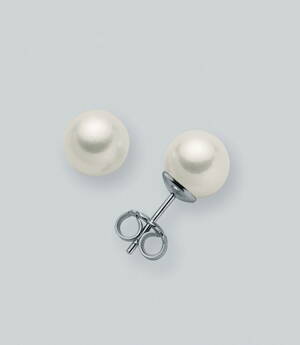 Dámske perlové náušnice z bieleho zlata PPN775b