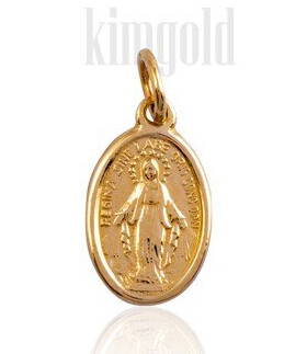 Medailón Panny Márie zo žltého zlata K396Xz