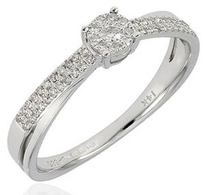 Diamantový zásnubný prsteň R44027 0,16ct + darčekové balenie zdarma