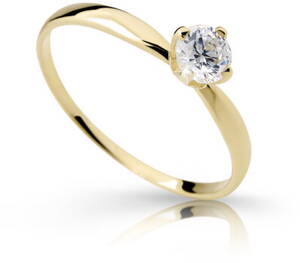 Zásnubný prsteň zo žltého zlata so zirkónom Z6726z