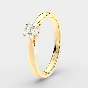Romantický snubný prsteň zo žltého zlata R081ž + darčekové balenie zdarma