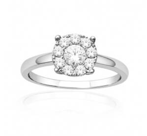 Prsteň z bieleho zlata s diamantami YZ01914   750/1000   0,23ct