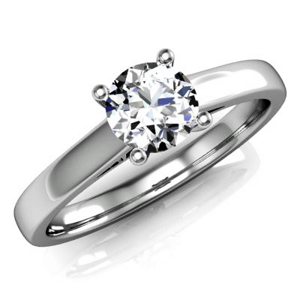 Zásnubný prsteň z bieleho zlata s diamantom R082 b 0,110Ct + darčekové balenie zdarma