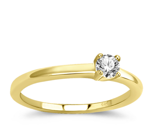 Dámsky prsteň zo žltého zlata RN402274   s diamantom 0,22ct