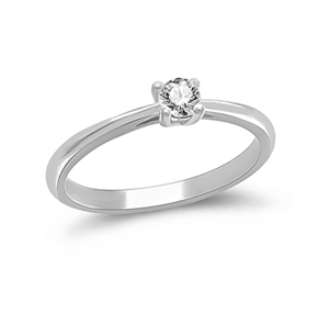 Snubný prsteň s diamantom 402246 z bieleho zlata