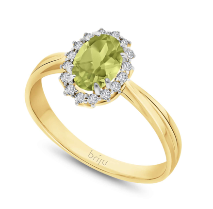 Dámsky prsteň s olivinom a diamantami B0804-O