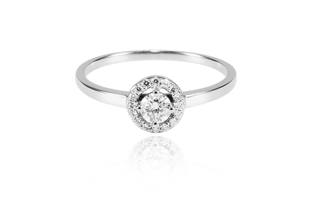 Snubný prsteň z bieleho zlata s diamantmi 00734-1255F 0,32ct