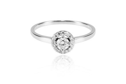 Prsteň z bieleho zlata s diamantmi 01021-1255F 0,26ct