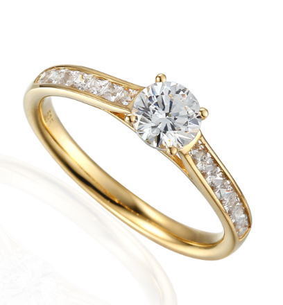 Zásnubný prsteň zo žltého zlata 54387R005