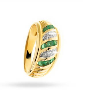 Prsteň dámsky so smaragdmi zo zlata 335083zS