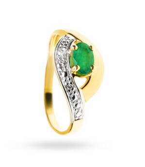 Prsteň smaragdový s diamantmi zo zlata 979989zS