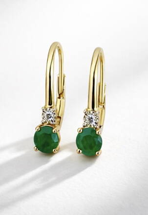 Dámske náušnice so smaragdom a briliantom E7945-02EM