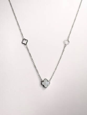 Retiazka z bieleho zlata s perleťovým príveskom K4460xb