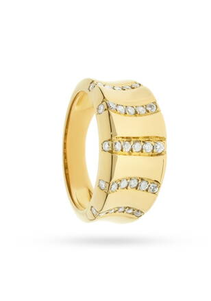 Prsteň zo žltého zlata s briliantami 973908
