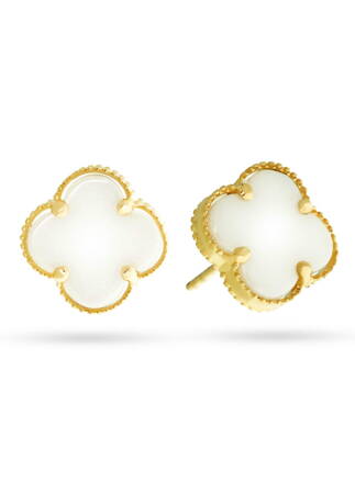 Dámske perleťové náušnice zo žltého zlata K8861 2,75g