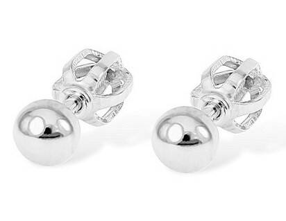 Dámske zapichovacie náušnice z bieleho zlata K274 4,50 mm 
