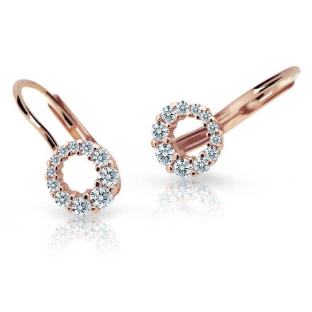 Náušnice z ružového zlata so zirkónmi 2154rBk