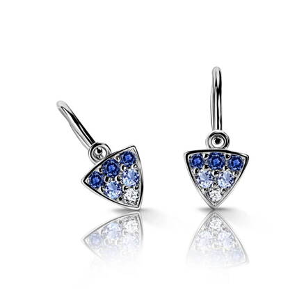 Náušnice z bieleho zlata s modrými zirkónmi 2207bM