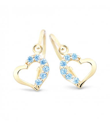 Srdiečkové náužnice zlaté s modrými zirkónmi 2757zM