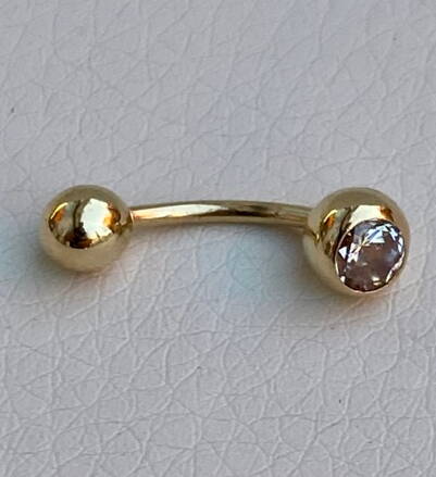 Zirkónový piercing zo žltého zlata K890z