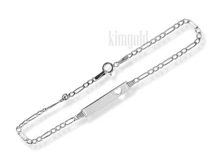 Detský náramok z bieleho s platničkou k1502b