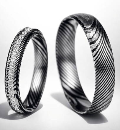 Svadobné obrúčky z damaškovej ocele BB02