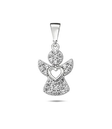 Dámsky prívesok anjelika z bieleho zlata k6640b
