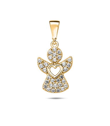 Anjel na retiazku zo žltého zlata k6640z