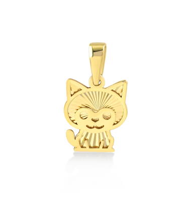 Mačkový prívesok zo žltého zlata k6642z