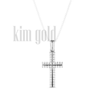 Krížik prívesok K349 z bieleho zlata 