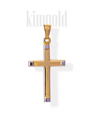 K378 Kombinovaný krížik z bieleho a žltéhozlata
