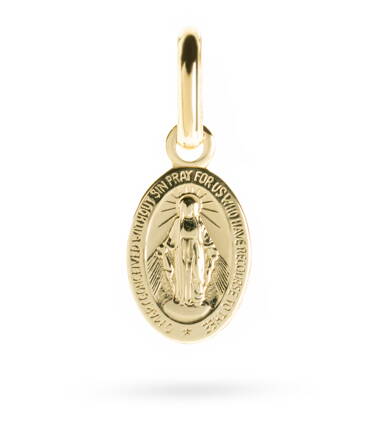 Medailónik Panny Márie zo žltého zlata k396Mz