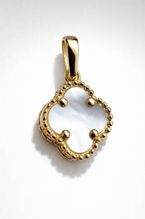 Zlatý prívesok štvorlístok s perleťou K6647