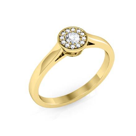 Dámsky prsteň zo žltého zlata so zirkónmi R205ž
