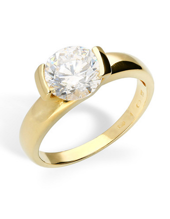 Dámsky snubný prsteň zo žltého zlata so zirkónom K001z