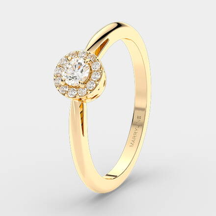Zásnubný prsteň zo žltého zlata so zirkónmi R250ž
