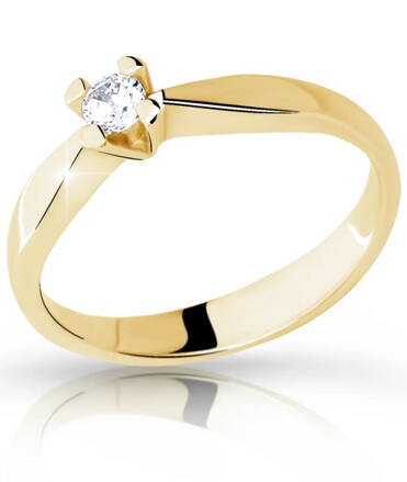 Zásnubný prsteň zo žltého zlata so zirkónom 2100z