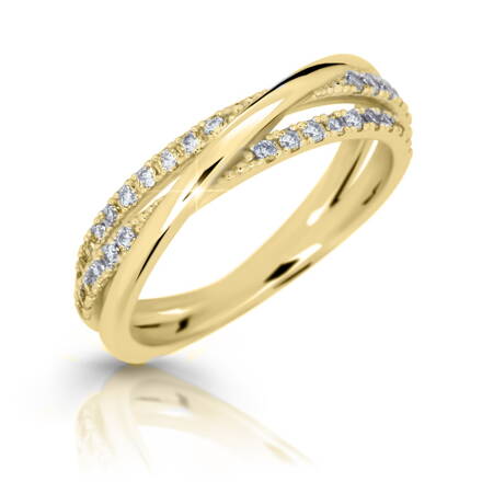 Dámsky prsteň zo žltého zlata so zirkónmi 3254z