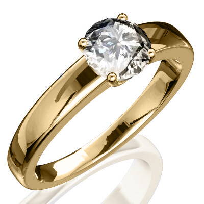 Dámsky prsteň zo žltého zlata so zirkónom R075z