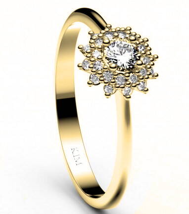 Zirkónový prsteň zo žltého zlata 2841z