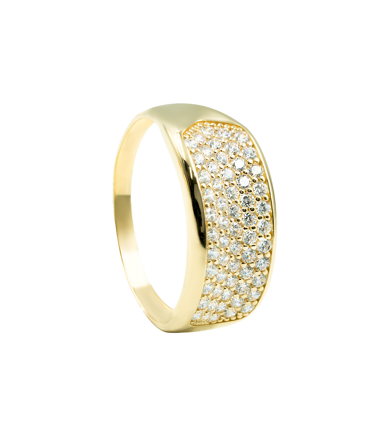 Zirkónový prsteň zo žltého zlata k940z