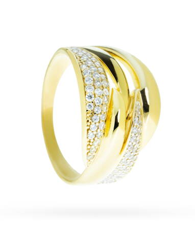 Dámsky zirkónový prsteň zo žltého zlata k946z